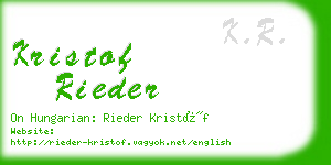 kristof rieder business card